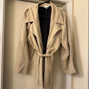Faux Suede belted jacket